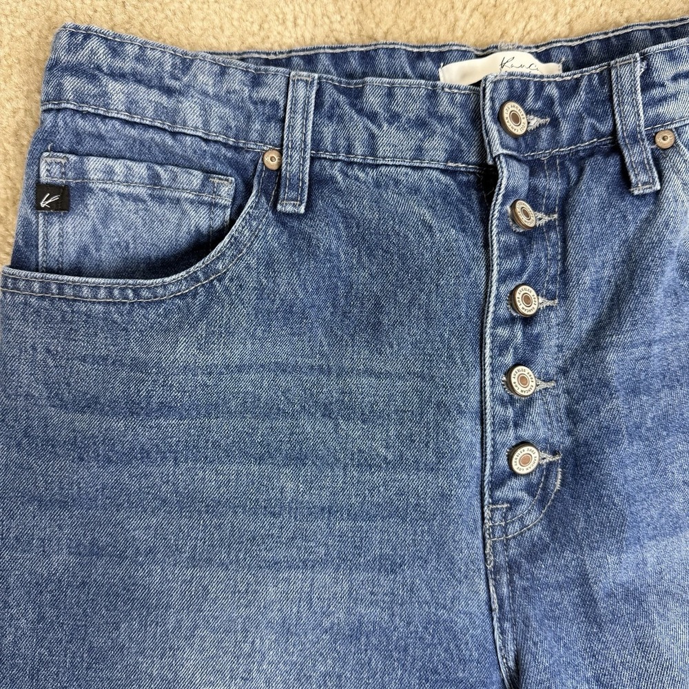 KanCan High-Rise Everyday Cargo Blue Jeans Women's Size 11‎ Wide Leg Edgy - Picture 3 of 11